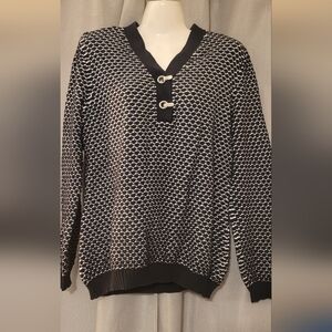 Karen Scott Monochrome Knit Sweater